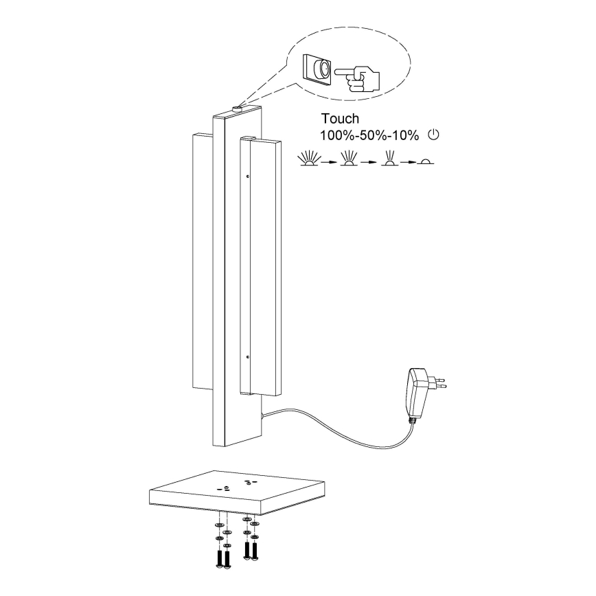 Eglo 98497 - LED Dimbar Bordslampa SPADAFORA LED/15W/230V