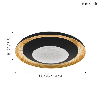 Eglo 98527 - LED Dimbar Takbelysning CANICOSA LED/24,5W/230V + Fjärrkontroll 