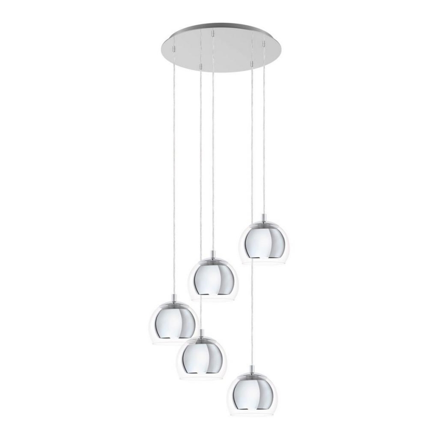 Eglo 98596 - Ljuskrona med snöre ROCAMAR 5xE27/28W/230V