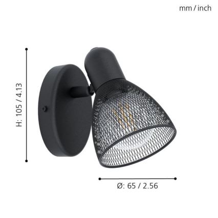Eglo 98621 - Väggspotlight CAROVIGNO 1xE14/28W/230V