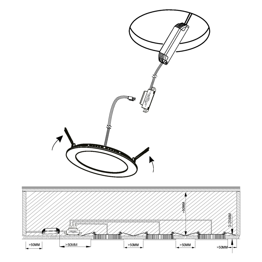 Eglo - KIT 3x Infälld LED badrumsbelysning FUEVA 1xLED/2,8W/230V IP44 skinande krom