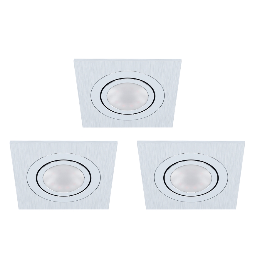Eglo - SET 3x Infälld LED-belysning  AREITIO 3xGU10/5W/230V