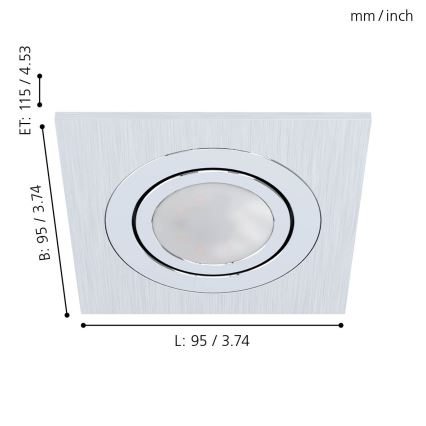 Eglo - SET 3x Infälld LED-belysning  AREITIO 3xGU10/5W/230V