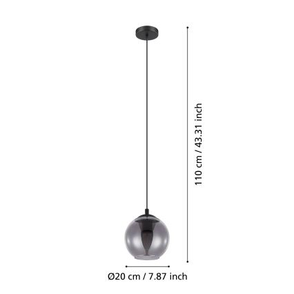 Eglo 98651 - Ljuskrona med snöre ARISCANI 1xE27/40W/230V