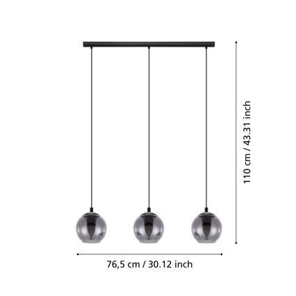 Eglo - Taklampa med 3xE27/40W/230V