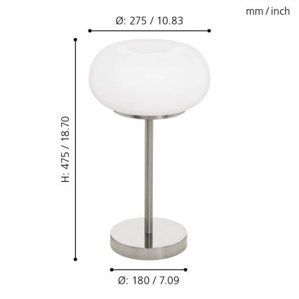 Eglo - LED RGB Ljusreglerad bordslampa OPTICA-C LED/16W/230V diameter 27,5 cm