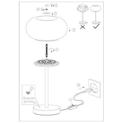 Eglo - LED RGB Ljusreglerad bordslampa OPTICA-C LED/16W/230V diameter 27,5 cm