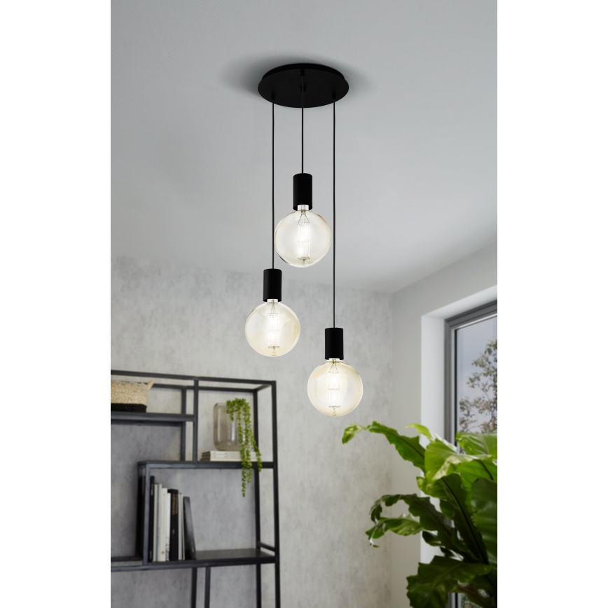 Eglo 98663 - Ljuskrona med snöre POZUETA 3xE27/40W/230V