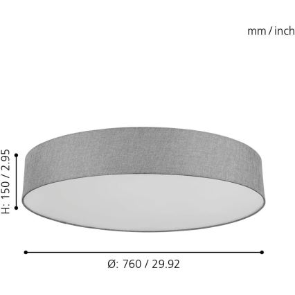 Eglo 98669 - LED RGB Dimbar Takbelysning ROMAO-C LED/42W/230V + Fjärrstyrd
