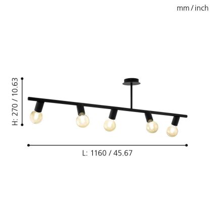 Eglo 98675 - Spotlight MENDIETA 5xE27/40W/230V