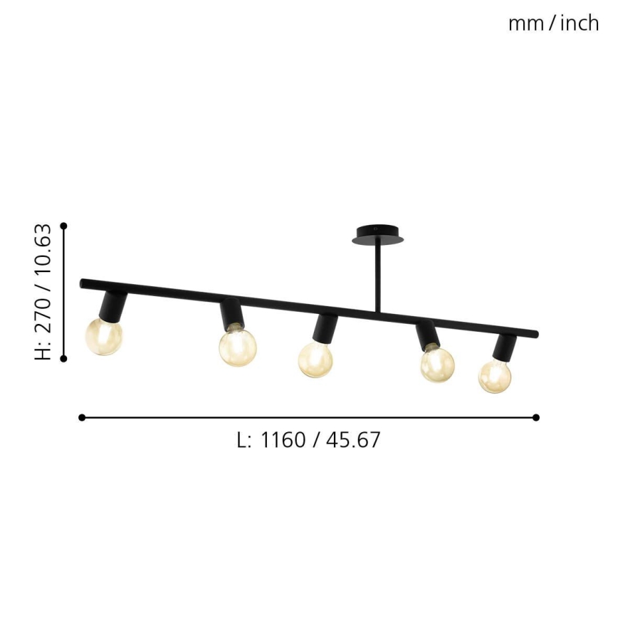 Eglo 98675 - Spotlight MENDIETA 5xE27/40W/230V