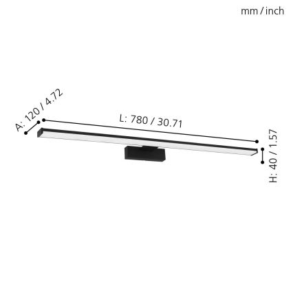 Eglo - Badrumsspegel med LED-belysning LED/14W/230V 4000K 78 cm IP44