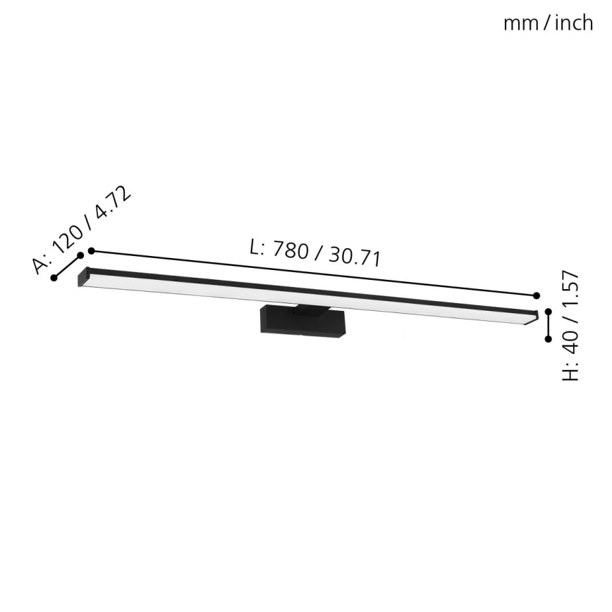 Eglo - Badrumsspegel med LED-belysning LED/14W/230V 4000K 78 cm IP44