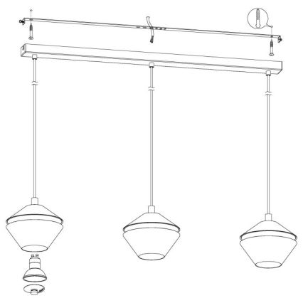 Eglo 98682 - LED Ljuskrona med snöre PERPIGO 3xGU10/5W/230V