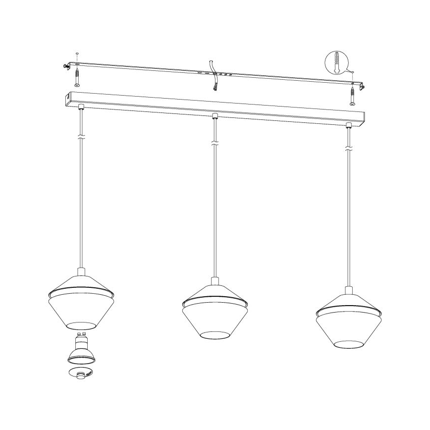 Eglo 98682 - LED Ljuskrona med snöre PERPIGO 3xGU10/5W/230V