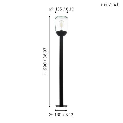 Eglo 98703 - Utomhuslampa DONATORI 1xE27/60W/230V IP44