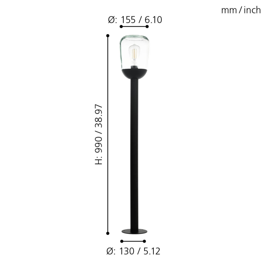 Eglo 98703 - Utomhuslampa DONATORI 1xE27/60W/230V IP44