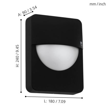 Eglo 98704 - Utomhus Väggbelysning SALVANESCO 1xE27/28W/230V IP44