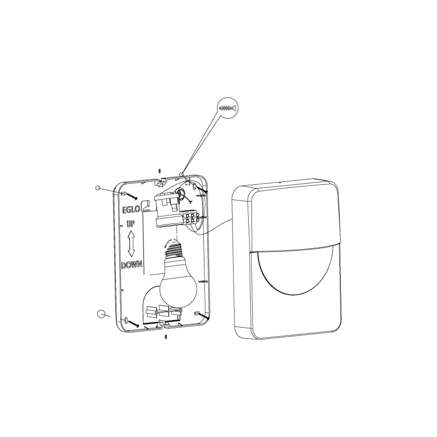 Eglo 98704 - Utomhus Väggbelysning SALVANESCO 1xE27/28W/230V IP44