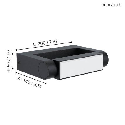 Eglo 98707 - LED Utomhus Väggbelysning BRIANZA LED/4,8W/230V IP44