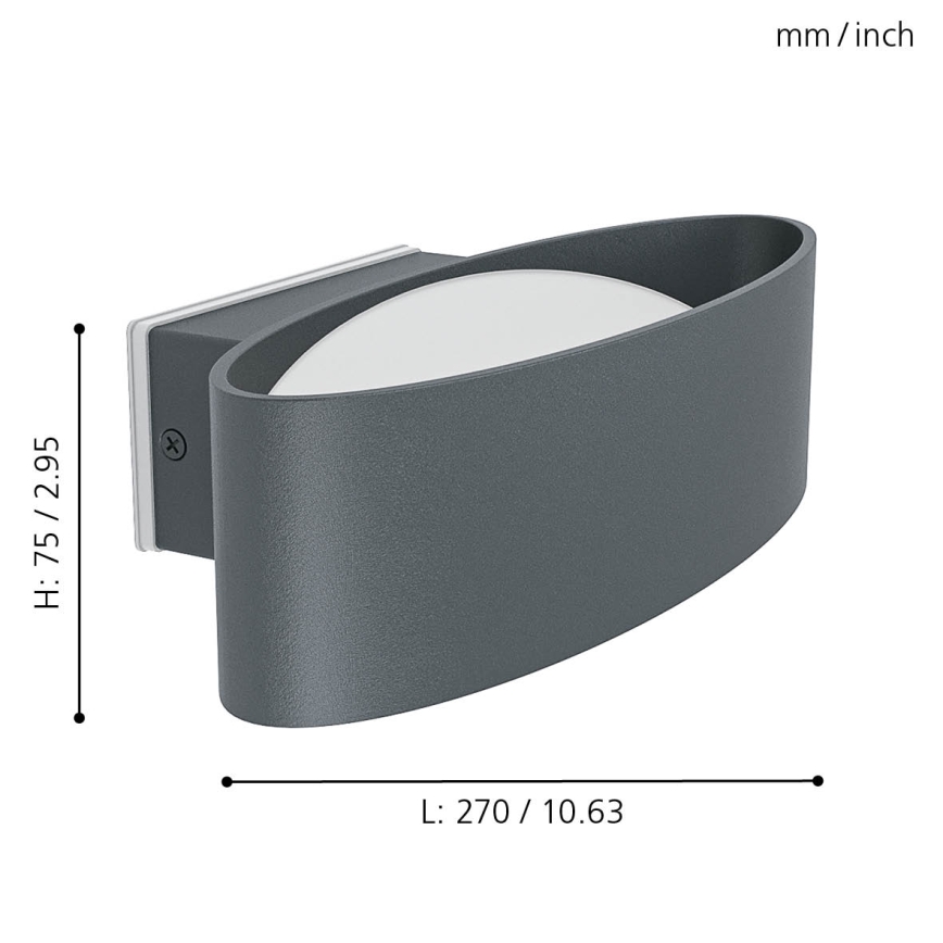 Eglo 98711 - LED Utomhus Väggbelysning CHINOA LED/10W/230V IP44