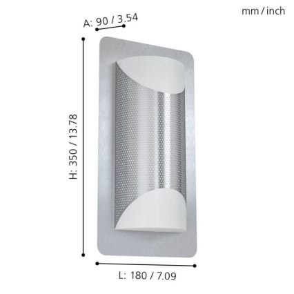 Eglo 98716 - Utomhus Väggbelysning CISTIERNA 1 2xE27/10W/230V IP44
