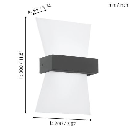 Eglo 98717 - LED Utomhus Väggbelysning ALBENZA LED/4.8W/230V IP44