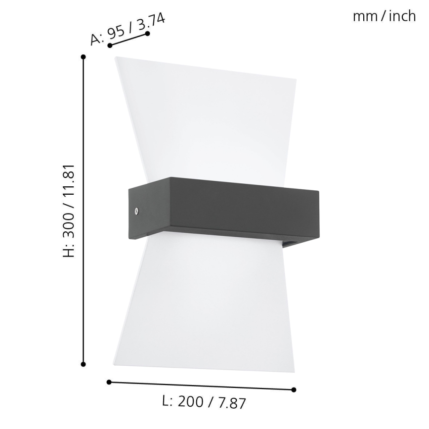 Eglo 98717 - LED Utomhus Väggbelysning ALBENZA LED/4.8W/230V IP44