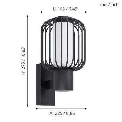 Eglo 98721 - Utomhus Väggbelysning RAVELLO 1xE27/28W/230V IP44