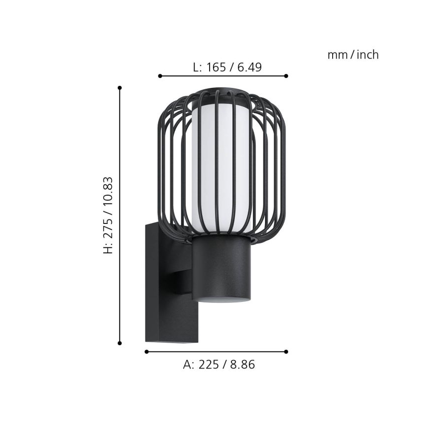 Eglo 98721 - Utomhus Väggbelysning RAVELLO 1xE27/28W/230V IP44