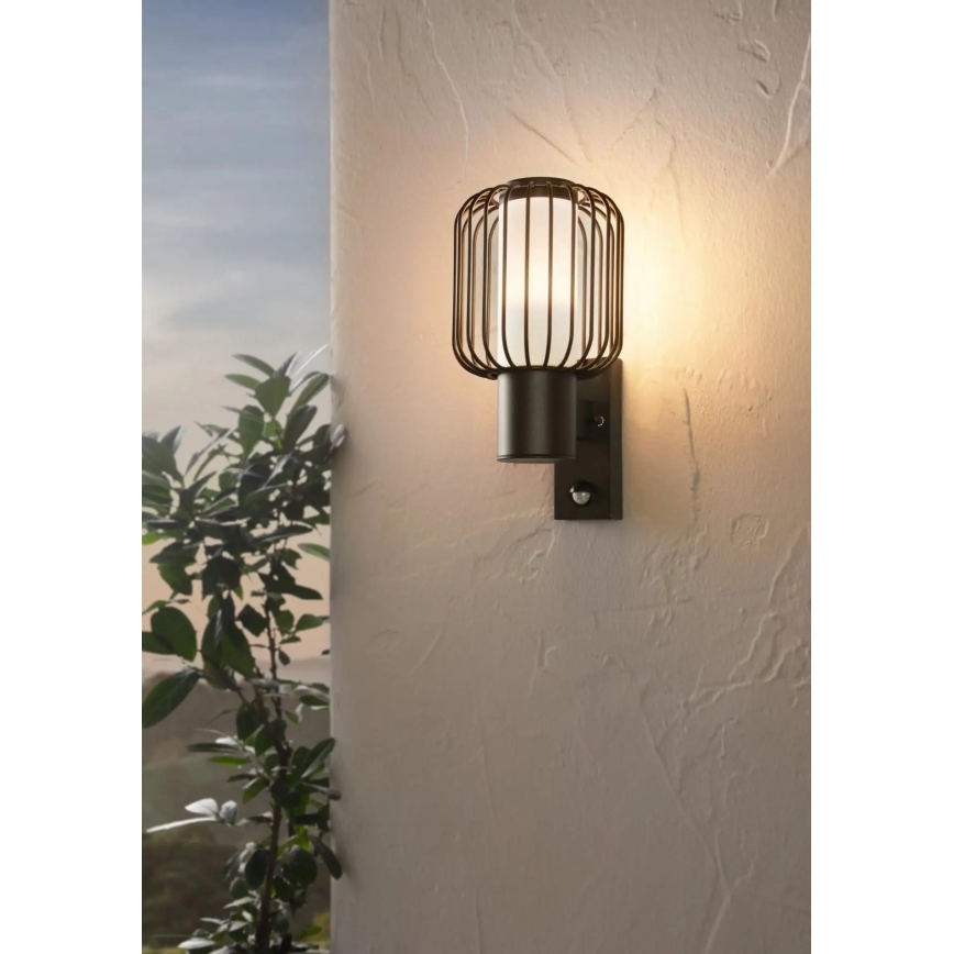 Eglo 98722 - Utomhus Väggbelysning med sensor RAVELLO 1xE27/28W/230V IP44