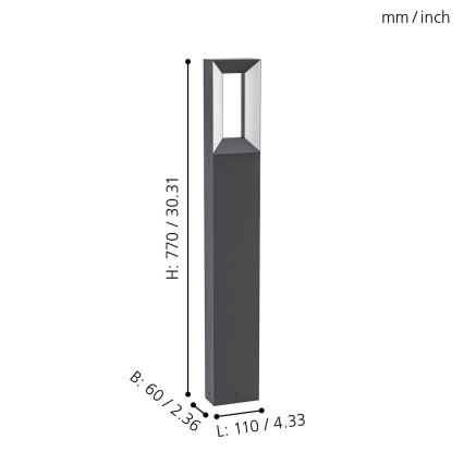Eglo - LED Utomhusbelysning 2xLED/5W/230V IP44 77 cm