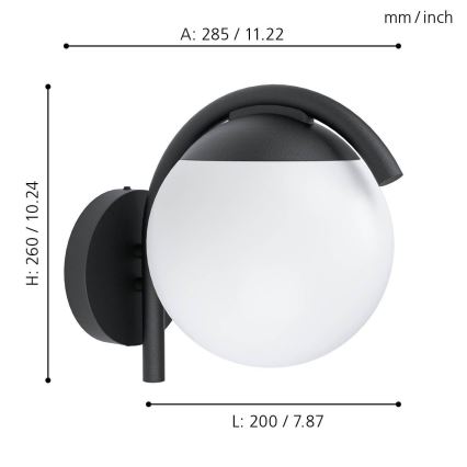Eglo 98731 - Utomhus Väggbelysning VECCHIA 1xE27/28W/230V IP44