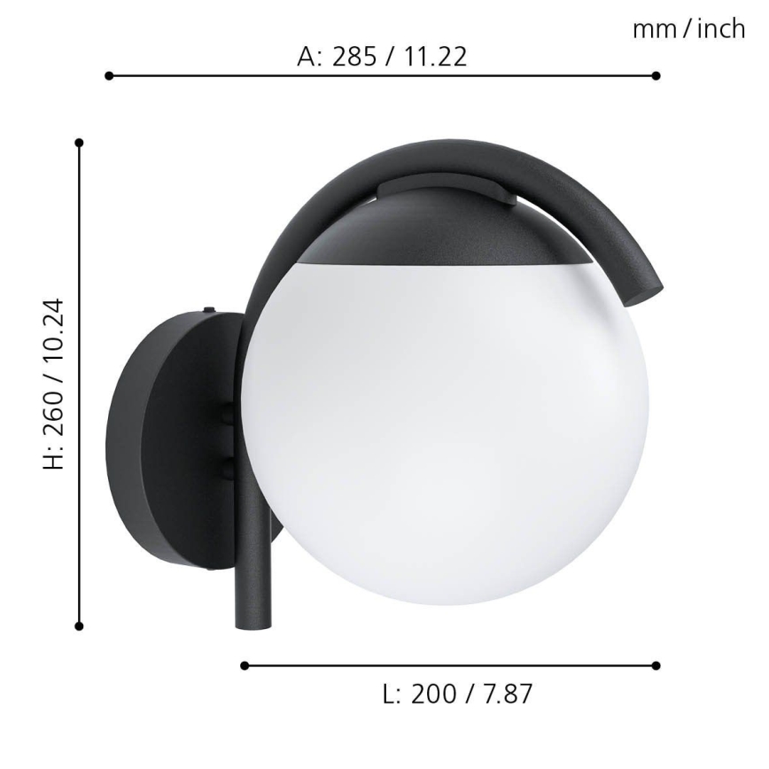 Eglo 98731 - Utomhus Väggbelysning VECCHIA 1xE27/28W/230V IP44