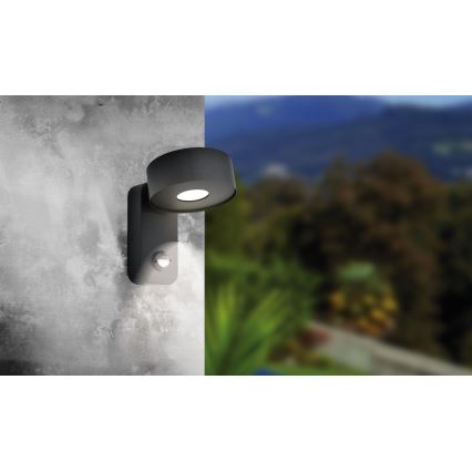 Eglo 98738 - LED Utomhus Väggbelysning med sensor PALOSCO LED/6W/230V IP44