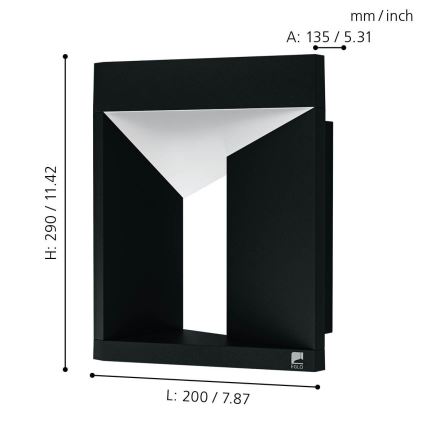 Eglo 98748 - LED Utomhus Väggbelysning NEMBRO LED/10W/230V IP54