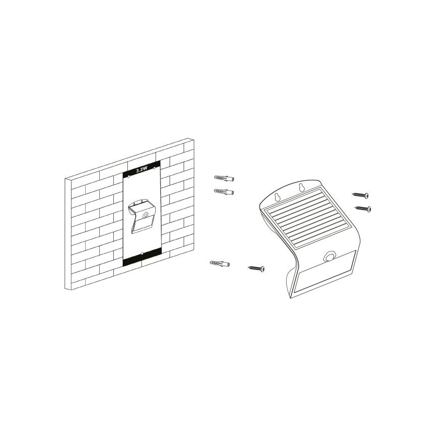 Eglo - Solcellsbelysning med sensor LED/3,2W/3,7V 2000 mAh IP54