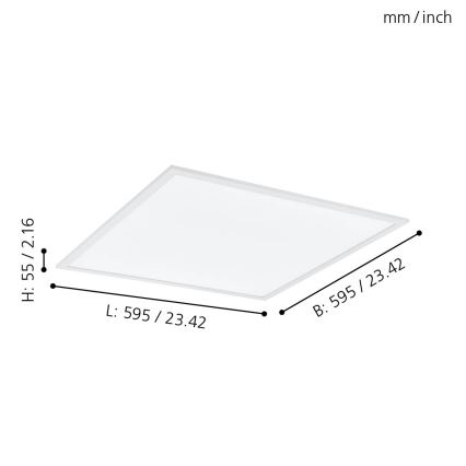 Eglo - RGBW Dimbar taklampa LED/32,5W/230V 2700-6500K 60x60 cm + fjärrkontroll