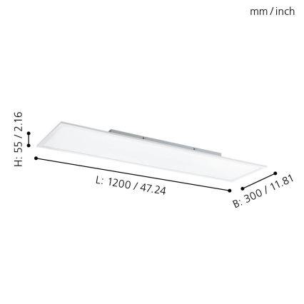 Eglo - RGBW Dimbar taklampa LED/32,5W/230V 2700-6500K 120x30 cm + fjärrkontroll