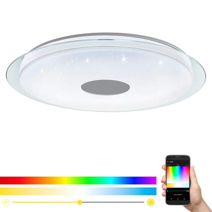 Eglo - LED RGB Dimbar taklampa LANCIANO-C LED/53W/230V + fjärrkontroll