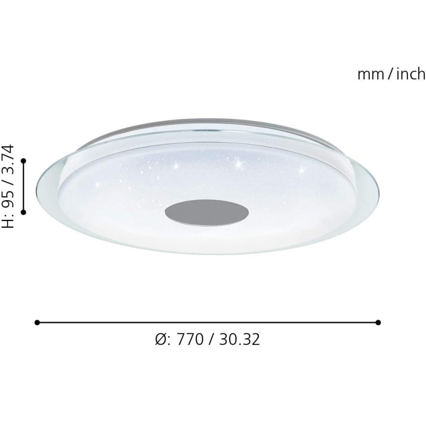 Eglo - LED RGB Dimbar taklampa LANCIANO-C LED/53W/230V + fjärrkontroll