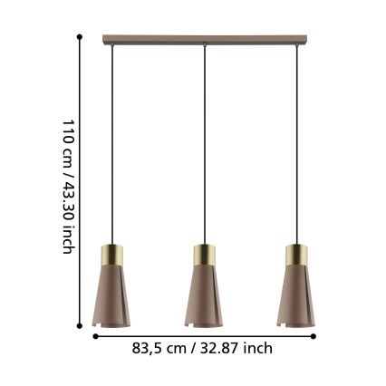 Eglo - LED Ljuskrona med upphängningsrem  3xGU10/4,5W/230V