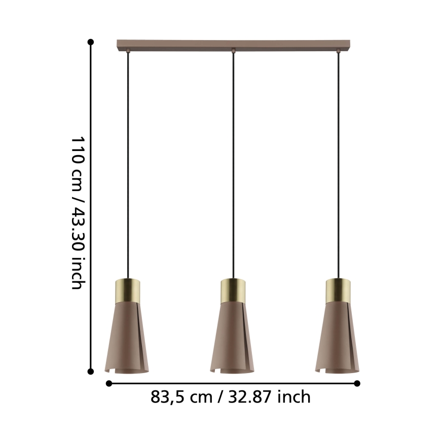 Eglo - LED Ljuskrona med upphängningsrem  3xGU10/4,5W/230V