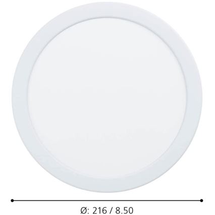 Eglo - LED dimbar infälld badrumsarmatur LED/16,5W/230V IP44 ZigBee Ø 21,6 cm