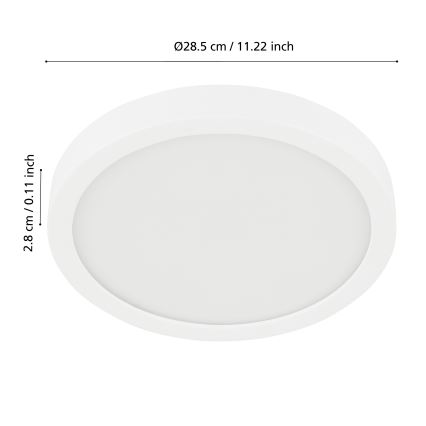 Eglo - LED ljusreglerad badrumstakbelysning LED/19,5W/230V 2700-6500K IP44 ZigBee