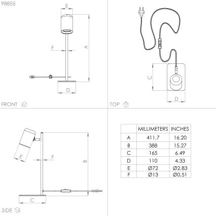 Eglo - LED Bordslampa  1xGU10/4,5W/230V svart