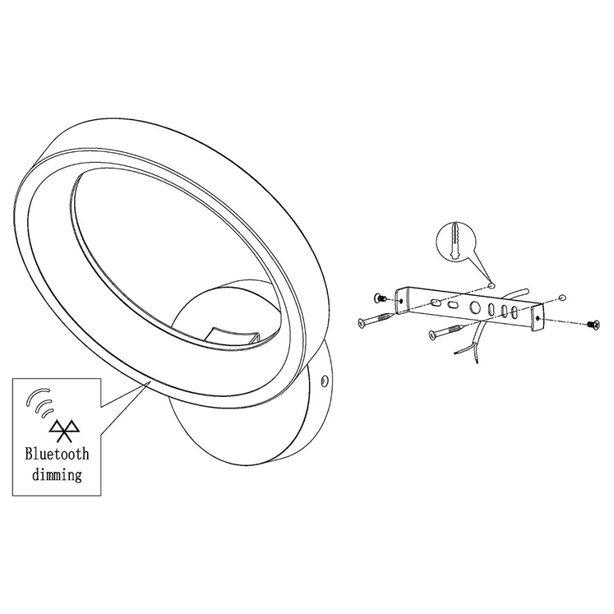 Eglo 99028 - LED RGB Dimbar Väggbelysning MARGHERA-C LED/16W/230V