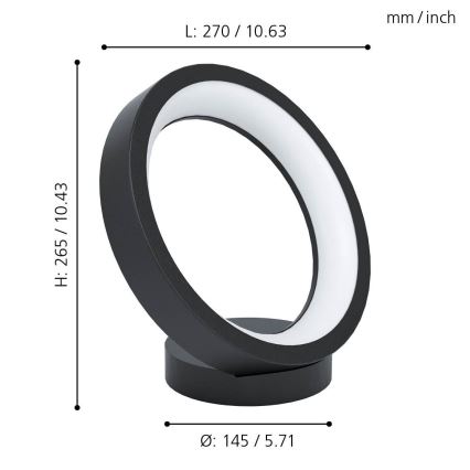 Eglo 99029 - LED RGB Dimbar Bordslampa MARGHERA-C LED/16W/230V