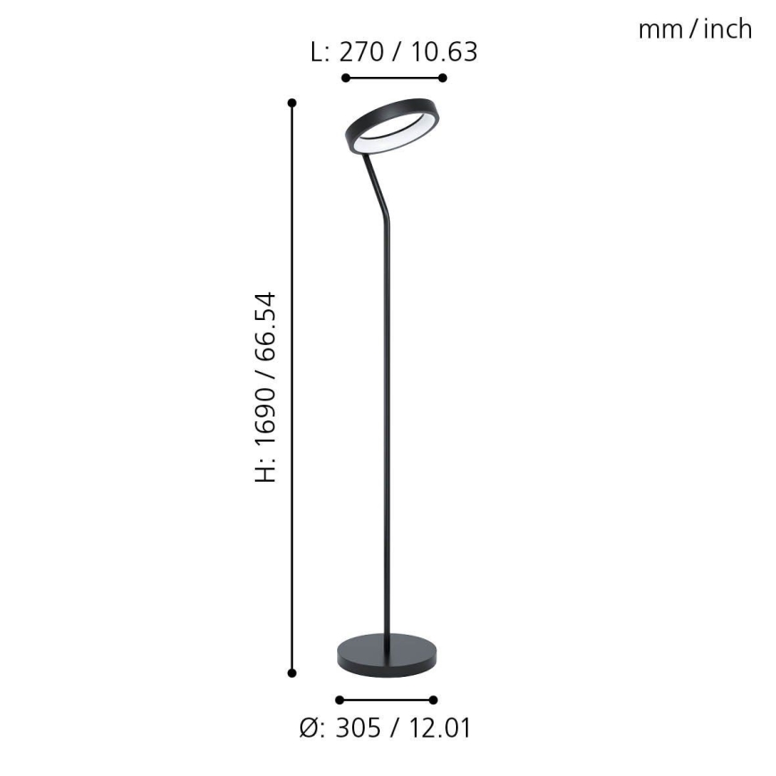 Eglo 99031 - LED RGB Dimbar Golvlampa MARGHERA-C LED/16W/230V