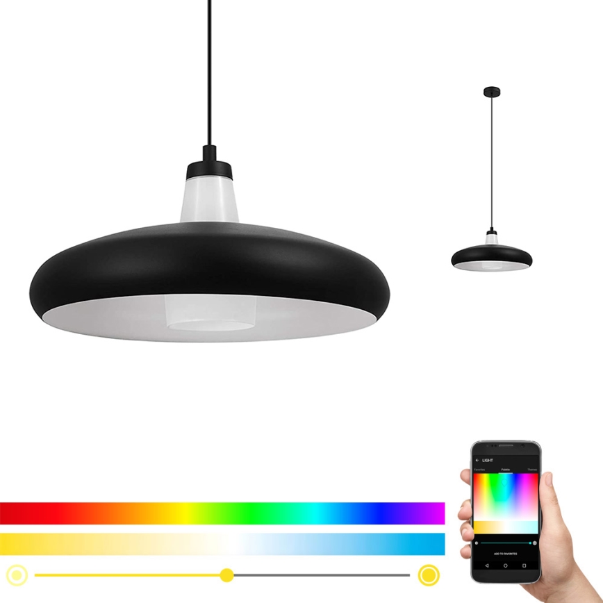 Eglo 99032 - LED RGB Dimbar Ljuskrona med snöre TABANERA-C 1xE27/9W/230V